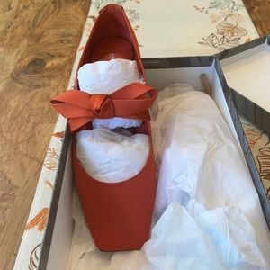 Jeffrey Campbell orange satin flats